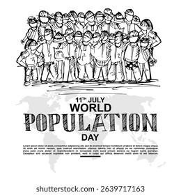 World Population day, poster and banner vector