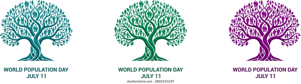 World Population Day Poster – Human Tree Growth Symbol Design