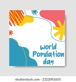 world population day social media post. vector design