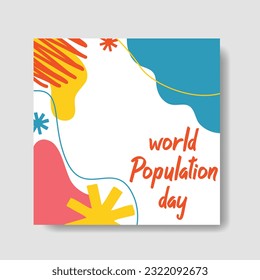 world population day social media post. vector design