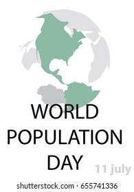 World population day. Stylized globe and inscription