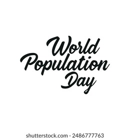 World Population Day text banner lettering black. Hand drawn vector art.
White Background , PNG
