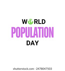 world population day text design with balck and white background and coloured text style design concept. World Population Day, banner, poster, social media post, vector illustration, awareness.