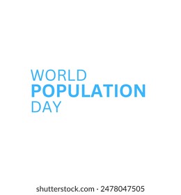 world population day text design with balck and white background and coloured text style design concept. World Population Day, banner, poster, social media post, vector illustration, awareness.