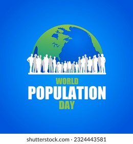 World Population day theme template. Vector illustration. Suitable for Poster, Banners, campaign and greeting card.