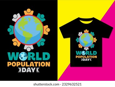 WORLD POPULATION DAY T-SHIRT DESIGN, "Embrace Unity, Celebrate Diversity! Can be used for Print mugs, sticker designs, greeting cards, posters, bags, and t-shirts