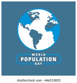 World population day typography with world globe