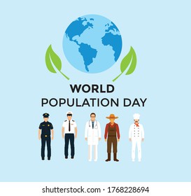 world population day vector illustration suitable for greeting card, poster and banner