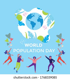 world population day vector illustration suitable for greeting card, poster and banner