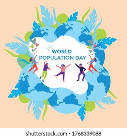 world population day vector illustration suitable for greeting card, poster and banner