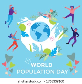 ilustración vectorial del día mundial de la población adecuada para tarjeta de saludo, afiche y banner
