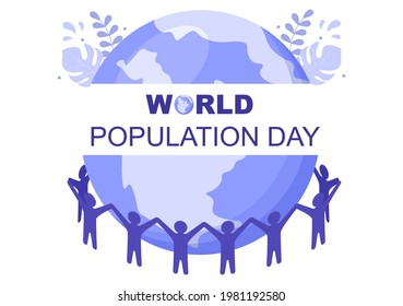 World Population Day Vector Illustration Commemorated Every 11th July To Raise Awareness Of Global Populations Problems. Landing Page Template