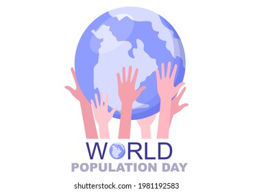 World Population Day Vector Illustration Commemorated Every 11th July To Raise Awareness Of Global Populations Problems. Landing Page Template