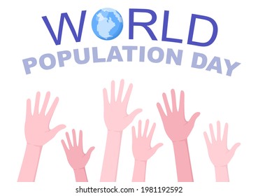 World Population Day Vector Illustration Commemorated Every 11th July To Raise Awareness Of Global Populations Problems. Landing Page Template