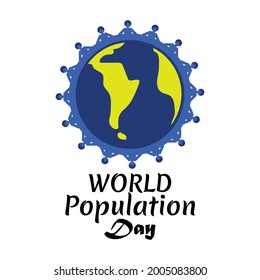 World population Day Vector Illustration. great for greeting card, logo and icon