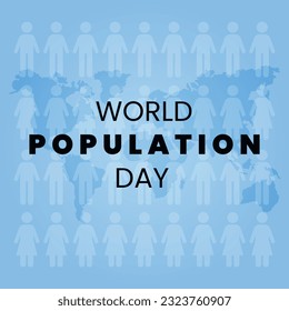 World population day vector illustration. Banner or poster with paper cut style.