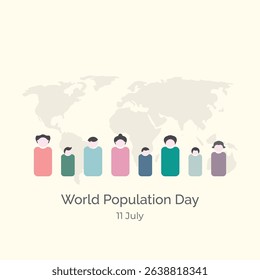 World Population Day vector, illustration. 11 july. Diversity people design. 
