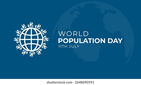 World Population Day Vector illustration simple design with blue color background template