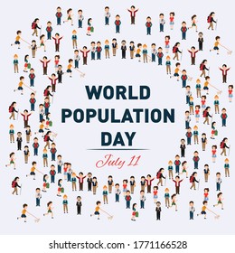 World population day vector poster. July 11th population day vector banner illustration.