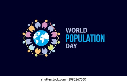 World Population Day Vector Template observed on July 11 every year. Day of raise awareness of global population issues.