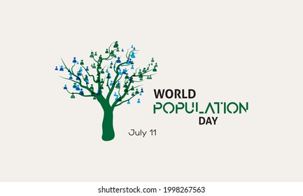 World Population Day Vector Template observed on July 11 every year. Day of raise awareness of global population issues.