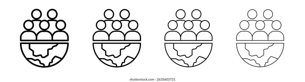 Ícone de população mundial Sinal de ilustração plano
