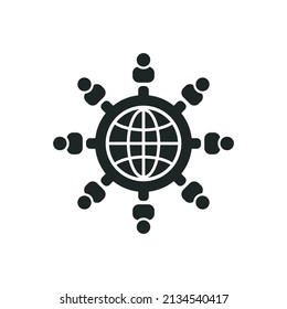 World population icon isolated on white background