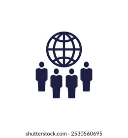 world population icon with people