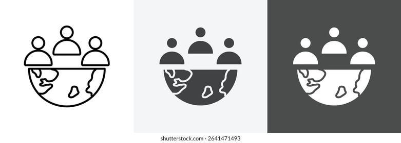 World population icon set vector art