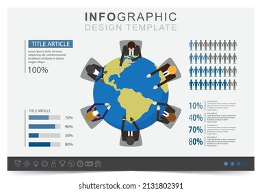World population, modern infographic template, presentation business infographic template, icon set, Vector illustration design concept in postcard template