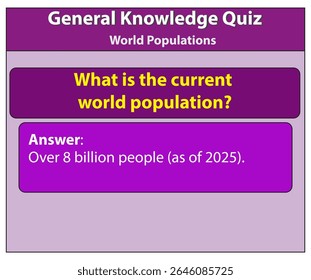 World population quiz general knowledge questions and answers about current world population information