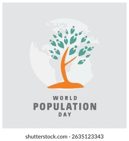 World Population Statistics Illustration – Demographic Visualization - Global Human Figures on Earth – World Population Day Graphic - Isometric Vector – People Gathering Around Globe for Awareness