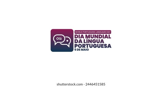 World Portuguese Language Day or Dia Mundial da Língua Portuguesa, May 5, suitable for social media post, card greeting, banner, template design, print, suitable for event, website.