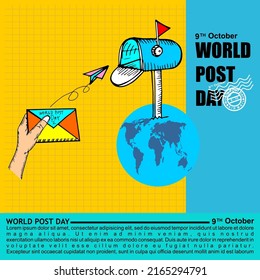 Día Mundial del Post, 9 de octubre, Cartel y vectores de pancartas