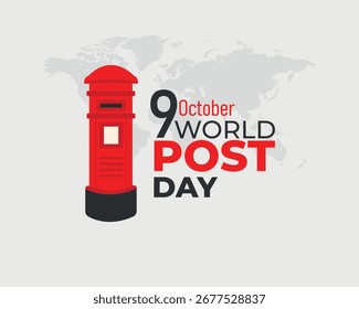 World Post Day. 9 October. Holiday concept. Template for background with banner, poster and card. Vector illustration.