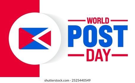World Post Day background or banner design template is observed every year in October. Holiday concept. Template for card, poster, placard, template. eps 10