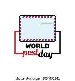 World Post Day banner or poster design with white background