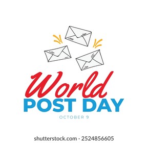 World Post Day card design  Vector illustration for October 9 isolated on white background