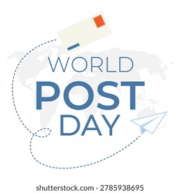 World Post Day is celebrated annually in October. The concept of informing about the holiday. Simple design for greeting cards, banners or printed publications. Vector illustration