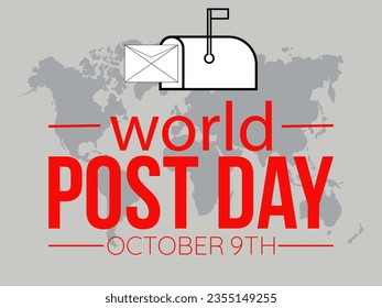 El Día Mundial de la Postdata celebra el Arte de la Comunicación y el Alcance Global de las Conexiones Postales. Plantilla de ilustración vectorial.