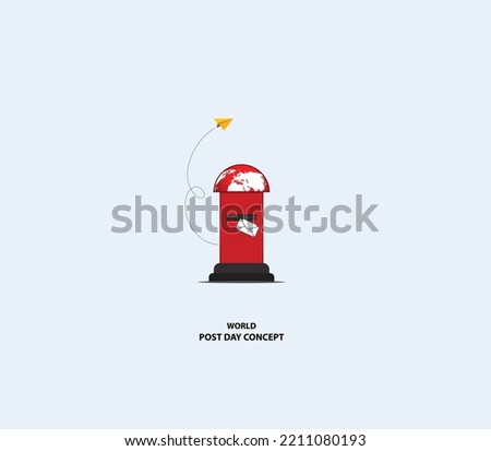 World Post Day concept. post box with letter design. vector illustrations.
