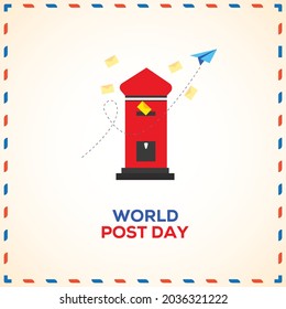 World post day concept. October 9 Template for background, banner, card, poster. vector illustration.