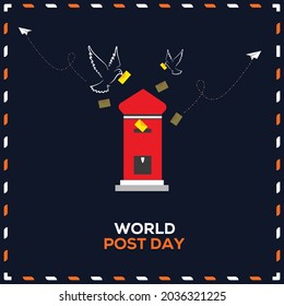 World post day concept. October 9 Template for background, banner, card, poster. vector illustration.