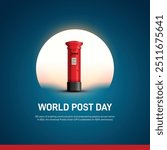 world post day. world post day creative poster, banner, social media post, background, template, postcard design etc.