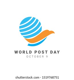 World post day design template. Design for greeting cards, banner or print.