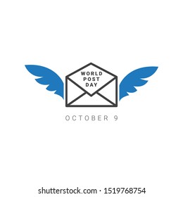 World post day design template. Design for greeting cards, banner or print.