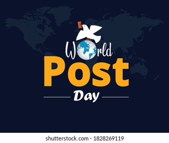 world post day good for world post day celebration. October 9. flat design. flyer design. Vector  illustration.