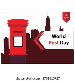 World Post Day logo. world post day background illustration. World Post Day, October 9.