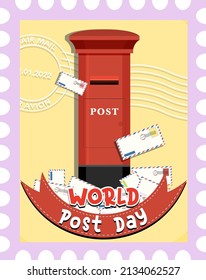 Logo del Día Mundial de la Post con ilustración de la casilla de post