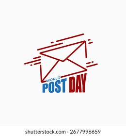 World Post Day logo with post box icon design, October 9th